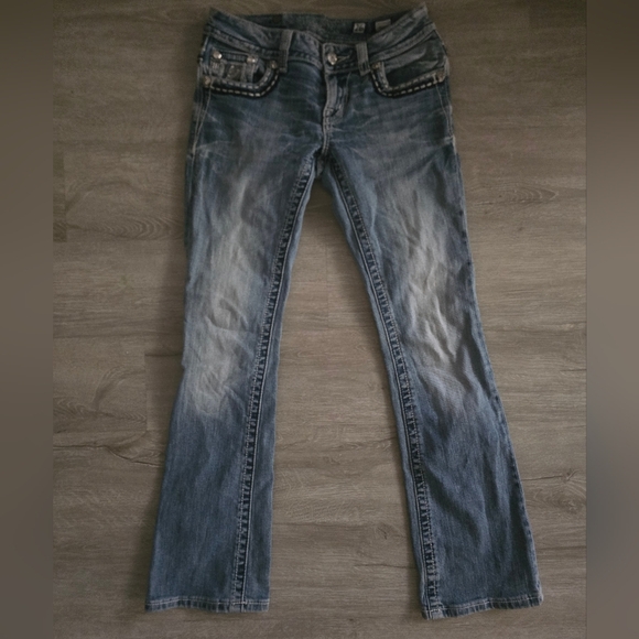 Y2K Miss Me Jeans Style JE5124B12R Boot Womens Denim Distressed Jean Size 26 - Picture 2 of 6